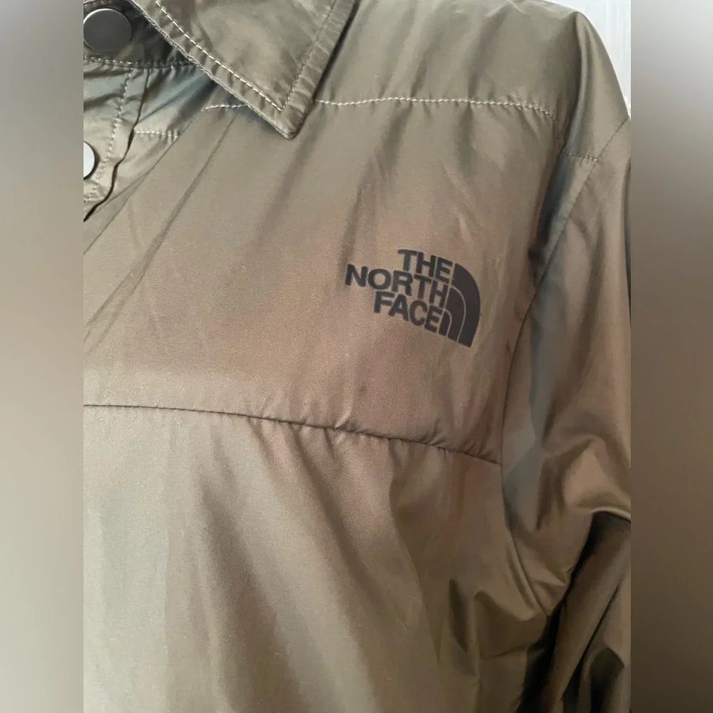 North Face Dark Green Mens Snap Up Jacket Size Large